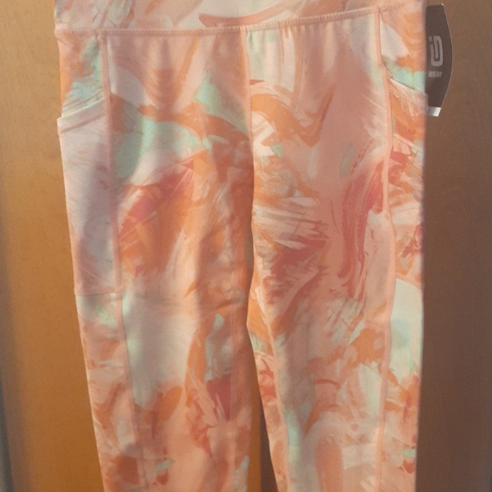 Ideology Abstract Print Leggings Gym Yoga Capris (Top For Sale in Other Listing)